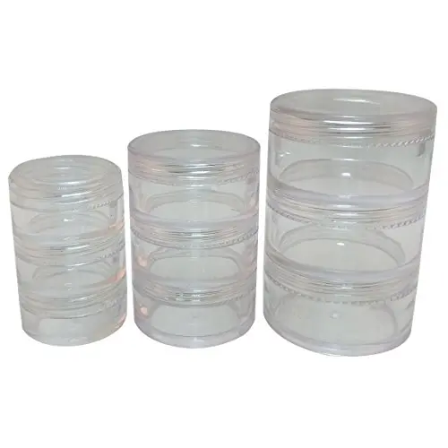 Transparente Klarsicht Make-up 3-stufige Kunststoffbehälter 3 Größen (3 Sets)