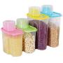 Plastic Food Kitchen Container Sealed Crisper Grains Tank Storage Kitchen Sorting Rice Storage Box Container Jars Green 1.9L
