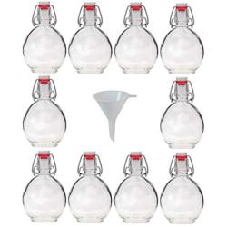 Viva Haushaltswaren 10/Canteen 200 ml Glass Bottles with Swing Tops for Self-Filling incl. Filling Funnel 7 cm