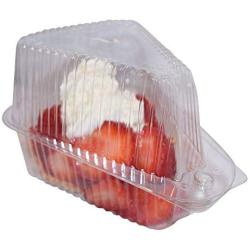 Hinged, Clear Single-Slice Pie/Cake/Cheesecake Container (High Dome Lid) - 100 Pieces