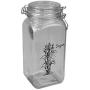 Home Basics Ludlow 53 oz. Glass Canister with Metal Clasp, Airtight Lids for Sugar Storage, Clear (3)