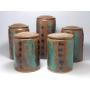 Pottery Kitchen Storage Jar Set of Five Stoneware Covered Jars