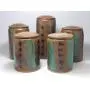 Pottery Kitchen Storage Jar Set of Five Stoneware Covered Jars Pottery Kitchen Storage Jar Set of Five Stoneware Covered Jars