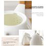 Ceramic Vintage Teapot coffee pot 1100ML Large capacity,kettle Water storage jar the Chinese tea culture Green Jasmine Flowers Black Tea Coffee milk,living room,tea lovers Dishwasher available, white