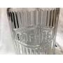 Vintage Ribbed Glass Coffee Canister with Metal Lid (8" x 4.5")