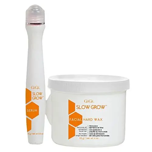 Système 2 Étapes GiGi Slow Grow pour Épaillage Facial avec Extrait de Papaie, des Cheveux Fins aux Cheveux Épais, 118 ml