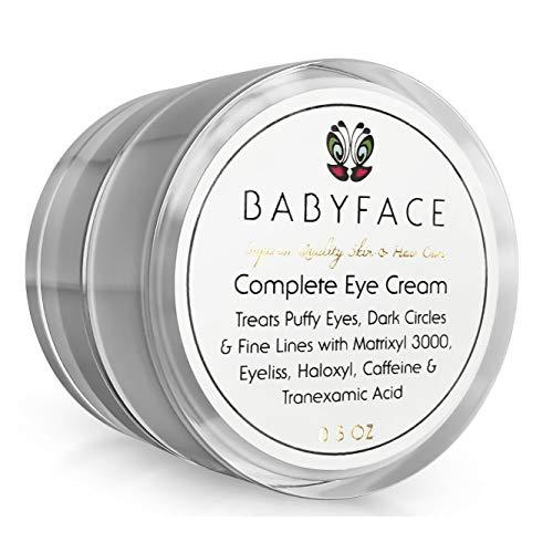 Babyface Augencreme Vollständig – Koffein, Haloxyl, Eyeliss, Matrixyl 3000 für Schwellungen, Falten und Augenringe, 15 ml