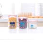 PYXM Kitchen Storage Containers 3 Pcs Containers with Water-Tight Lids Clear Plastic Food Storage Jars- Great for Dry Foods,Blue