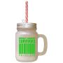 Green Breast Caver Survivors Priceless Frosted Glass Mason Jar With Straw