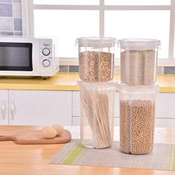 Poniu Separate Transparent Sealed Tank, Grain Storage Container Box, Dry Dried Food Storage Tool, Preservation Case, Durable (L)