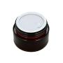 2PCS 20ml/30ml/50ml Empty Upscale Refillable Cosmetic Makeup Cream Container Amber Glass Bottle Jar Pot with Gold Lid and Inner Pad for DIY Beauty Essential Oils Lotion (50ml/ 1.67oz)