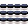 2oz Containers with Lids - Slime Containers, Empty 2 oz Jars 60G/60ml- Travel Cosmetic Containers w/Lids- Clear 2 Ounce Makeup Sample Container, Cream, Lotion, Liquid - BPA Free (12 Pack)