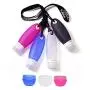 Silicone Travel Containers Bottles Portable Refillable Squeeze Tube with Cream Jars and Shower Line Lanyard(4Bottles+3Jars)
