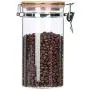 Bouteilles en verre borosilicate clair pour aliments, bocaux avec couvercle en bambou, pour cuisine, rangement, café, thé, biscuits, bonbons, noix (40 fl oz) Bouteilles en verre borosilicate clair pour aliments, bocaux avec couvercle en bambou, pour cuisine, rangement, café, thé, biscuits, bonbons, noix (40 fl oz)