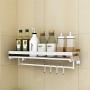 Spice Rack Wall Mount Multi-Function Single Protection Railing Shelf Organizer Protection Railing And Towel Holder Herb Jar Container For Kitchen Bathrooms Cabinet Storage (Size : 50cm)