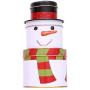 Ozzptuu Three-Layer Iron Christmas Candy Storage Jar Removable Santa Snowman Sugar Candy Case Box for Christmas Gift Decoration (Snowman)