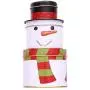 Bocal en Fer à Trois Couches pour Confettis/Bonbons de Noël, Removible, avec Père Noël et Bonhomme de Neige, Boîte de Rangement Cadeau de Noël (Bonhomme de Neige)