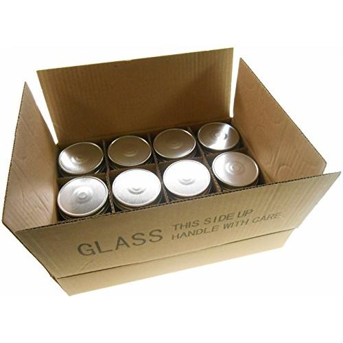 (Set of 12) 4 oz Mason Jars with Smooth Sides -Easy to Label with Silver Finished Safety Button Lids, Regular Mouth