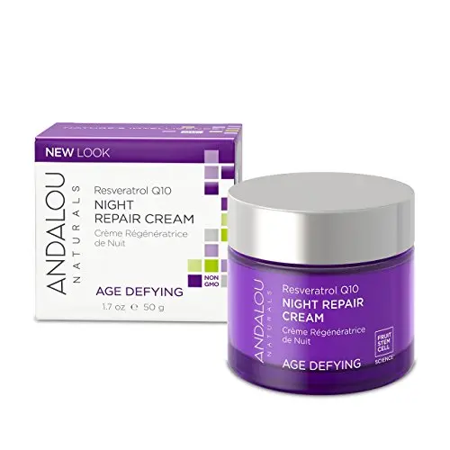 Andalou Naturals Resveratrol Q10 Night Repair Cream, 1.7 oz, For Dry Skin, Fine Lines & Wrinkles, For Softer, Smoother, Younger Looking Skin Andalou Naturals Resveratrol Q10 Night Repair Cream, 1.7 oz, For Dry Skin, Fine Lines & Wrinkles, For Softer, Smoother, Younger Looking Skin