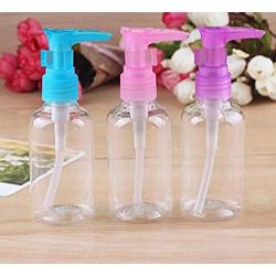 6PCS 75ml 2.5 oz Clear Plastic Empty Pumps Bottles Dispenser Jars Container For Travel Bathroom Lotion Shower Liquid Soap Cream Cosmetic Foundations Body Wash