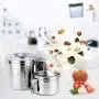 ORANGELD Sealed Jar, Home Kitchen Reusable Grains,Food Canisters Herbs Stainless Steel Storage Bottle Buckle Sealed Jar