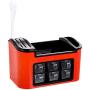 Kitchen Food Storage Jar Airtight Food Storage Seasoning Box Rack Set Combination Multi-Function Kitchen Storage Tool Storage Plastic (Color : Red)