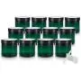4 oz Green Plastic Jar with Black Foam Lined Air Tight Lid (12 Pack) + Spatulas
