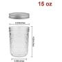 Breite-Mund-Weinkrüge mit Deckeln, Accguan 15oz Luftdichte Glasbehälter zur Lebensmittelaufbewahrung, Klare Weinkrüge ideal für Trockenwaren, Erdnussbutter, Kaffee und Marmelade, Set von 18