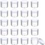 20 Pieces Round Pot Jars Plastic Cosmetic Containers Set with Lid for Liquid Creams Sample, 20 ml/ 0.7 oz (White Lid)