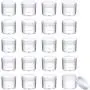 20 Stückrunde Behälter Kunststoff Kosmetikbehälter Set mit Deckel für Flüssige Cremes Proben, 20 ml/ 0.7 oz (Weißer Deckel)