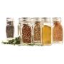 Tundalaya: Set of 12 Glass Spice Jars, French Square, 4 ounces | Includes Shaker Tops and Lids (Perfect for DIY, Organization Projects, Homemade Spices, Pantry Projects and Gifting), Clear
