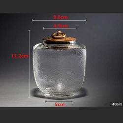 FABSELLER Glass Sealed Storage Tank - Kitchen Tea Coffee Beans Cans Storage Glass Jars, 400ML