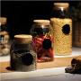 Amon Kitchen Multi-Function Sealed Can Kitchen Storage Bottles Glass Tea Candy Jars with Cork Lid Food Grains Coffee Bean Container Jar Organizer Storage (Size : C)
