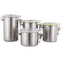 Radish Stars Sealed Leak-Proof Food Storage Container Stainless Steel Container Set of 4 Jar Sets for Food Preservation & Space Saving in Home, Office, Camping, Traveling - Diameter in 3.9 inch