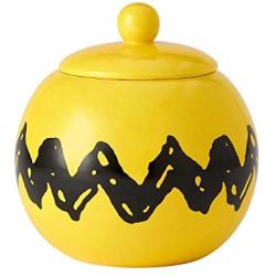 Bundle: Enesco Peanuts Zigzag Ceramic Cookie Jar, and 3 Salt & Pepper Shaker Sets ? Lucy, Snoopy, Charlie Brown, Linus, Woodstock