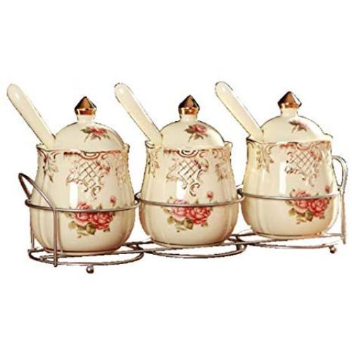 Mini Spice Jars European ceramic seasoning jar set kitchen household seasoning box