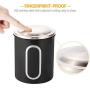 FC Stainless Steel Canister Sets with Anti-Fingerprint Lid and Visible Window, Cereal Container Set of 3 (Black)