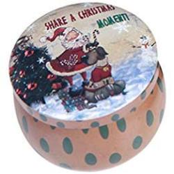 Amosfun Christmas Cookie Box Jar Candy Storage Containers Christmas Bisucits Tin Can for Christmas New Year Party Favors (Random Style)