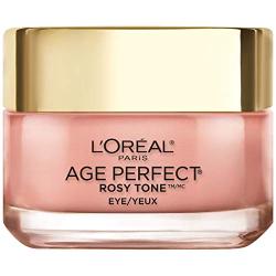 Eye Cream, LOreal Paris Rosy Tone Anti-Aging Eye Cream Moisturizer to Treat Dark Circles and Under Eye, Visibly Color Corrects Dark Circles and Brightens Skin, Suitable for Sensitive Skin, 0.5 oz.