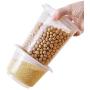 HOMELUNY Set of 4 Kitchen Airtight Plastic Food Jars Clear Cereal Storage Food Container Jars for Candy, Cookie, Rice, Sugar,Flour,Snacks Keeping Food Dry & Fresh Short 3 + high 3
