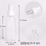 (12 PCS) 3.4oz/ 100ml Plastic Clear Spray Bottles,Refillable Fine Mist Sprayer Bottles Makeup Cosmetic Atomizers Empty Small Spray Bottle Container for Essential Oils, Travel, Perfumes,12PCS