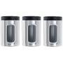 Brabantia Windowed 1.4 Litre Canister Set- Brilliant Steel