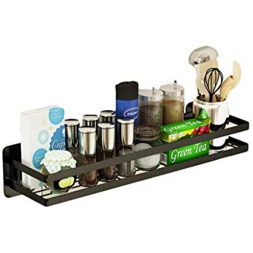 Shelf Organizer Kitchen Organization Spice Rack Wall Mounted Single tier Shelf Hanging Basket Holder Jars Storage with Protection Railing Seasoning Display For Bathroom (Size : 30x10x5cm)