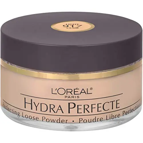 LOreal Paris Hydra Perfecte Perfecting Loose Face Powder, Minimizes Pores & Perfects Skin, Sets Makeup, Long-lasting and Lightweight, with Moisturizers to Nourish & Protect Skin, Light, 0.5 fl. oz.