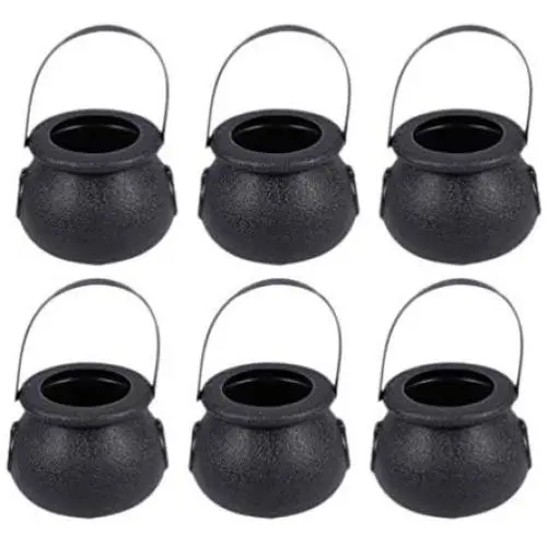 Garneck Halloween Candy Jars, Handheld Candy Buckets, Witch Cauldron Candy Holders for Halloween Party Hanging Props (8 pcs Black) Garneck Halloween Candy Jars, Handheld Candy Buckets, Witch Cauldron Candy Holders for Halloween Party Hanging Props (8 pcs Black)