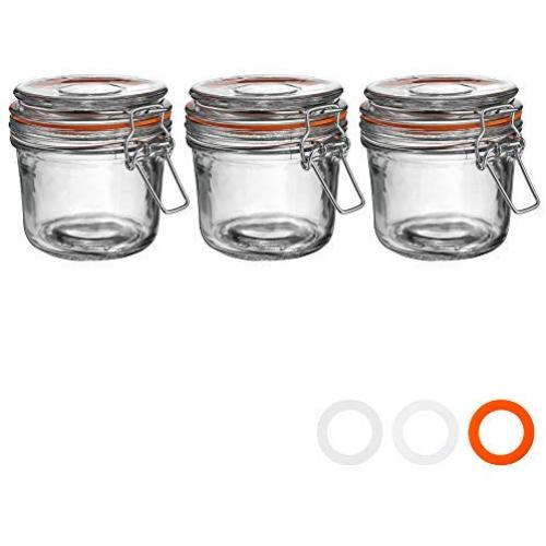 Argon Tableware Preserving/Jam Glass Storage Jars - 350ml - Pack of 3