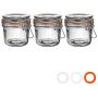 Argon Tableware Preserving/Jam Glass Storage Jars - 350ml - Pack of 3