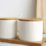 KANEED 2 sets Simple Life Creative Ceramics Kitchen Food Containers Organizer Jars For Spices Sugar-bowl Condiment Box Kitchen Storage Bottl Seasoning Cruet Set