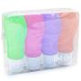 Travel Bottles Silicone Containers Set, Purple/Pink/Green/Orange, 3 oz, Set of 4
