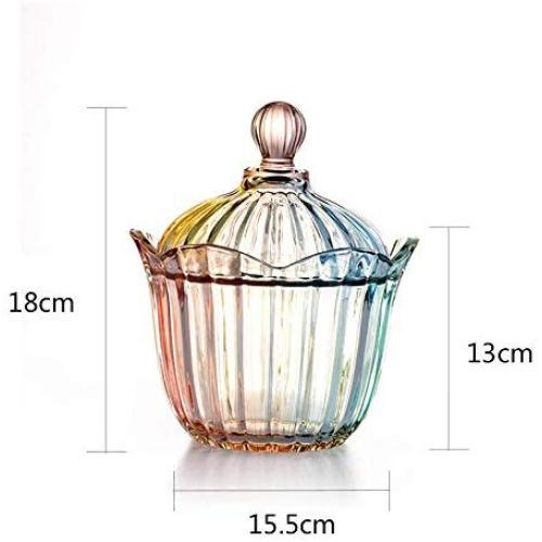 Yl Ly Crystal Candy Jar With Lid Cube Sugar Jar Storage Jar Toothpick Jar Crystal Color Candy Jar Biscuit Barrel Cookies Tin Glass2